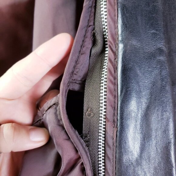 Vintage 90s y2k Reed Brown Leather Bomber Jacket Aviator Flyboy Men's Size Large - Picture 9 of 13